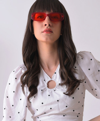 Haute Sauce Rectangular Sunglasses(For Men & Women, Orange)