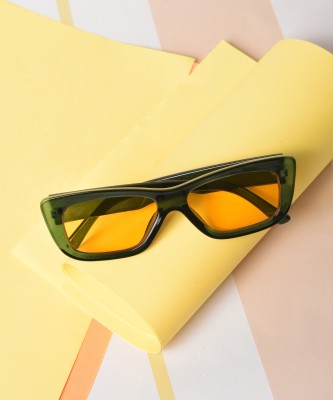 Haute Sauce Rectangular Sunglasses(For Women, Yellow)