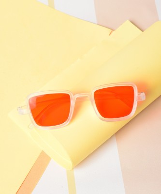 Haute Sauce Retro Square Sunglasses(For Men & Women, Orange)