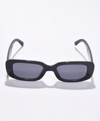 Haute Sauce Rectangular Sunglasses(For Women, Black)