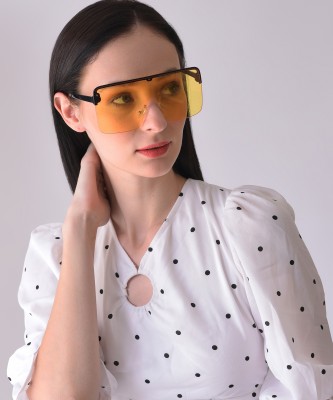 Haute Sauce Shield Sunglasses(For Men & Women, Yellow)