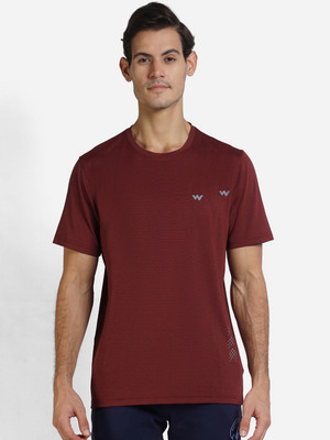 Wildcraft Self Design Men Polo Neck Red T-Shirt