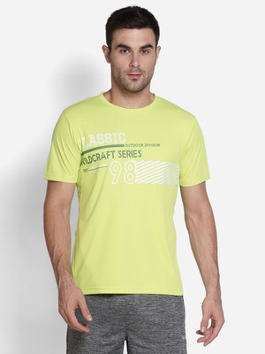 Wildcraft Graphic Print Men Polo Neck Yellow T-Shirt