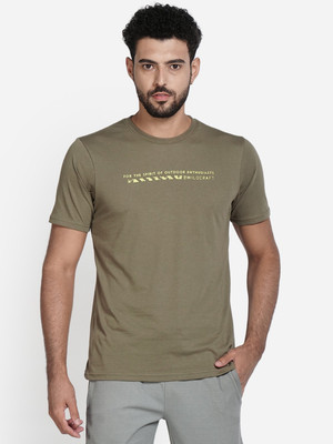 Wildcraft Graphic Print Men Polo Neck Green T-Shirt