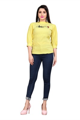 SHREE FAB FASHION Casual Printed Women Yellow Top