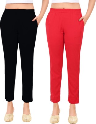 Phase of Trend Regular Fit Women Red, Black Trousers