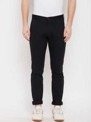 DUKE Slim Fit Men Black Trousers