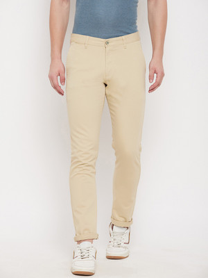 DUKE Slim Fit Men Beige Trousers