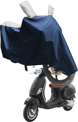 SS FOR YOUR SMART NEEDS Two Wheeler Cover for Piaggio(Vespa VXL, Blue, Silver)
