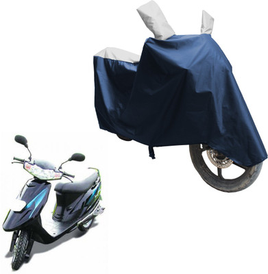SS FOR YOUR SMART NEEDS Two Wheeler Cover for TVS(Teenz, Blue, Silver)