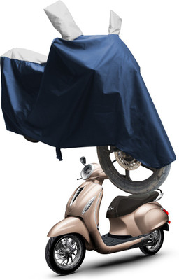 SS FOR YOUR SMART NEEDS Two Wheeler Cover for Bajaj(New Chetak, Blue, Silver)