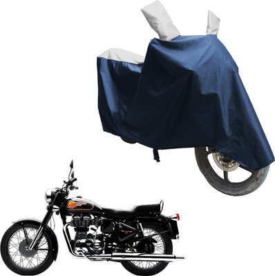 SS FOR YOUR SMART NEEDS Two Wheeler Cover for Royal Enfield(Bullet 350 Twinspark, Blue, Silver)