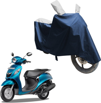 SS FOR YOUR SMART NEEDS Two Wheeler Cover for Yamaha(Fascino, Blue, Silver)
