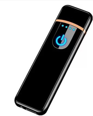 pompeo Good Quality Rechargeable Lighter Touchscreen Electronic USB Charging finger sensor Cigarette Lighter(Black)