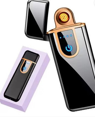 pompeo USB Charging Lighter Touchscreen Electronic Double Sided Lighter USB LIGHTER 1 Cigarette Lighter(Black)
