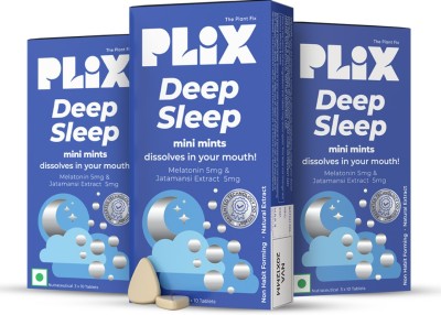 The Plant Fix Plix Deep Sleep 5mg Melatonin Sleeping Pills, Oral Dissolving mints for restful sleep(3 x 30 Tablets)