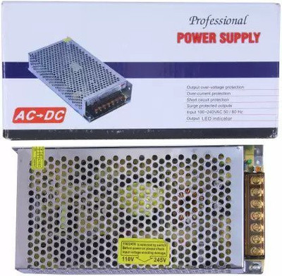 RINKS PRO Led Indicator 12 Volt / 10 Amp DC Output Power Supply High Quality Metal Case Worldwide Adaptor(Silver)