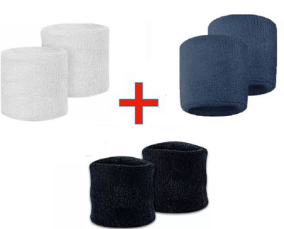 Cosy White_Black&blue wrist band for boys ,girls & MEN WOMEN Boys & Girls(Black, Blue, White, Pack of 6)