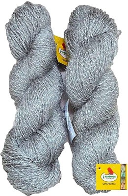 JEFFY Vardhman Brilon Wool Hank Hand Knitting Wool/Art Craft Yarn, Grey, 500g