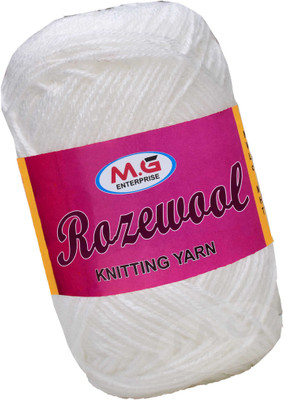 Simi Enterprise Represents Rosemary White 400 gms Wool Ball Hand knitting wool-SD Art-GJC