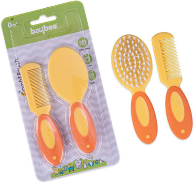 baybee Baby Comb & Soft Brush Set And Comb Hair Brush/Comb for baby(Orange & Yellow)