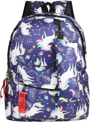 Vokan Printed bags Laptop bag for college Girls 20 L Backpack(Blue)