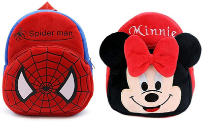 PAL Minnie and Spider Man Stylish Soft Plus Bag 12 L Backpack(Multicolor)