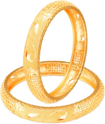 SUKAI JEWELS Brass, Alloy Cubic Zirconia Gold-plated Bangle Set(Pack of 2)
