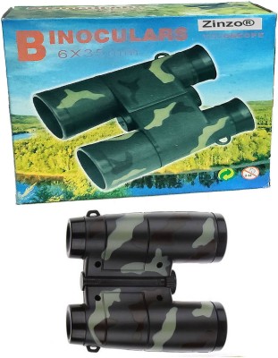 Zinzo Children 6X35mm Telescope Educational Toy Spy Gear/Military Color/Birthday Gifts Binoculars(35 mm , Black)