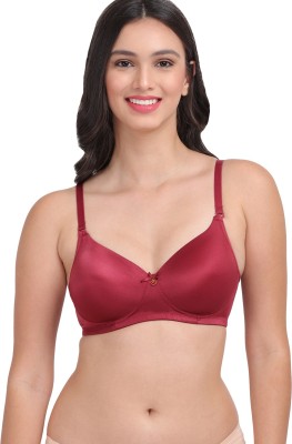 AMOUR SECRET 3/4th Coverage T-shirt Bra Women Push-up Lightly Padded Bra(Maroon)