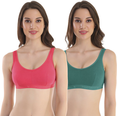 POOJA RAGENEE Women Sports Non Padded Bra(Pink, Green)