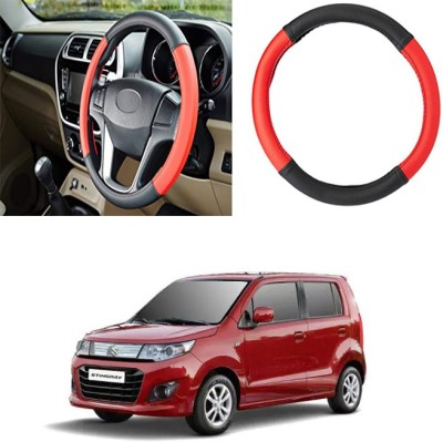 Etradezone Hand Stiched Steering Cover For Maruti WagonR Stingray(Black, Red, Leatherite)