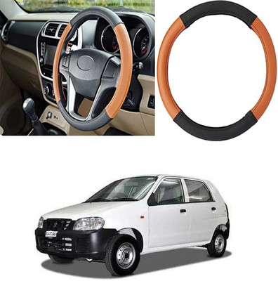 Etradezone Hand Stiched Steering Cover For Maruti Alto(Black, Tan, Leatherite)
