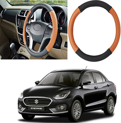 Etradezone Hand Stiched Steering Cover For Maruti Swift Dzire(Black, Tan, Leatherite)