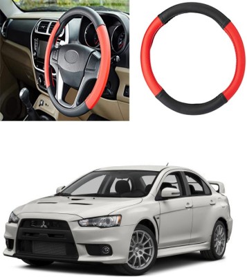 Etradezone Hand Stiched Steering Cover For Mitsubishi Lancer(Black, Red, Leatherite)