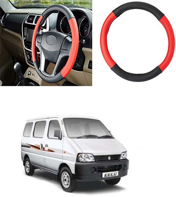 Etradezone Hand Stiched Steering Cover For Maruti Eeco(Black, Red, Leatherite)