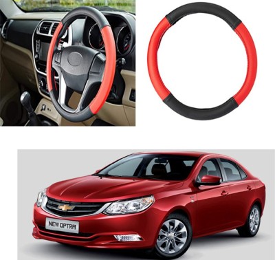 Etradezone Hand Stiched Steering Cover For Chevrolet Optra(Black, Red, Leatherite)