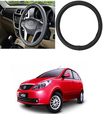 Etradezone Hand Stiched Steering Cover For Tata Indica Vista(Black, Leatherite)