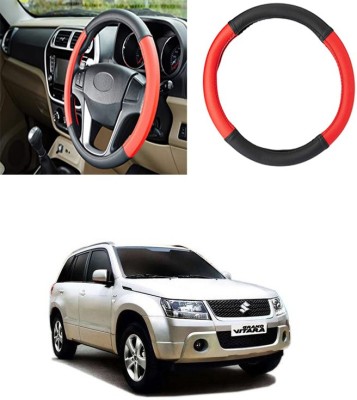 Etradezone Hand Stiched Steering Cover For Maruti Grand Vitara(Black, Red, Leatherite)