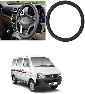 Etradezone Hand Stiched Steering Cover For Maruti Eeco(Black, Leatherite)