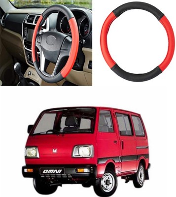 Etradezone Hand Stiched Steering Cover For Maruti Omni(Black, Red, Leatherite)