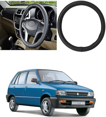Etradezone Hand Stiched Steering Cover For Maruti 800(Black, Leatherite)