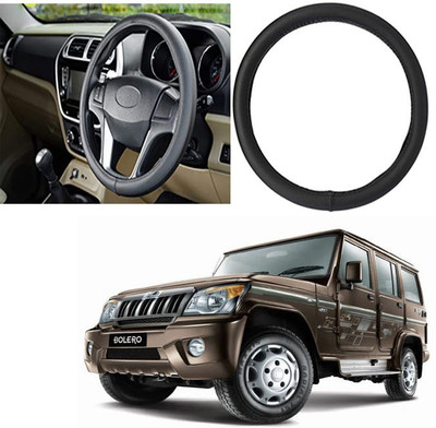 Etradezone Hand Stiched Steering Cover For Mahindra Bolero(Black, Leatherite)