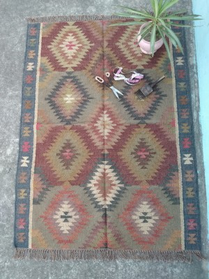 jute wool rug Multicolor Wool, Jute Carpet(4 ft,  X 6 ft, Rectangle)