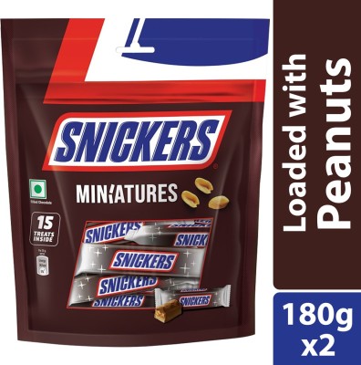 Snickers Miniatures Peanut Filled Chocolates Bars (340g)(2 x 180 g)