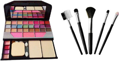 klaty Make Up Brush Set Of 5 And 6155 Eye Shadow of 24 Colors (2 Items in the set)(2 Items in the set)