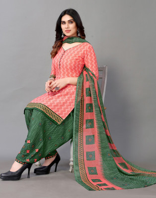 Samah Cotton Blend Floral Print, Printed, Geometric Print Salwar Suit Material