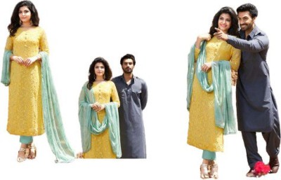 Ayesha fashion and clothing Chiffon Embroidered Salwar Suit Material