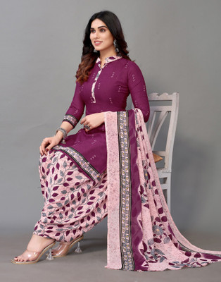 Samah Cotton Blend Floral Print, Printed, Geometric Print Salwar Suit Material