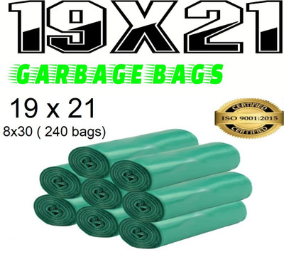 Vruta GARBAGS BAGE 19X21 OCENGREEN 08 ROLL Medium 12 L Garbage Bag  Pack Of 240(240Bag )